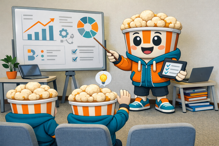 Illustration Popcorn SEO